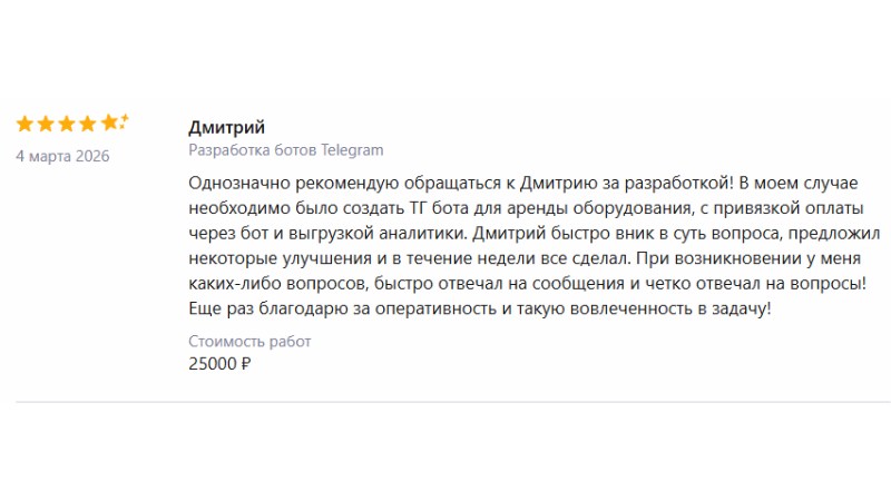Скриншот переписки с клиентом 4