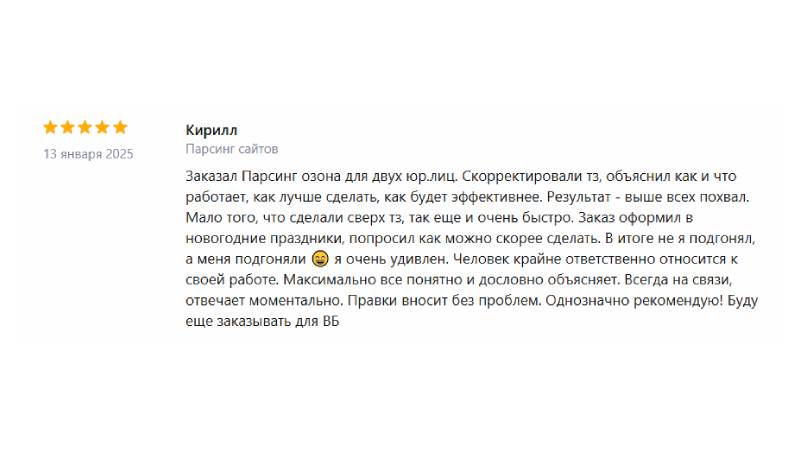 Скриншот переписки с клиентом 19